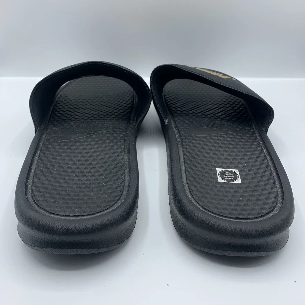 NIKE Benassi JDI Slides Sandals Black Off Court Shoes Slip On Flat Size 14